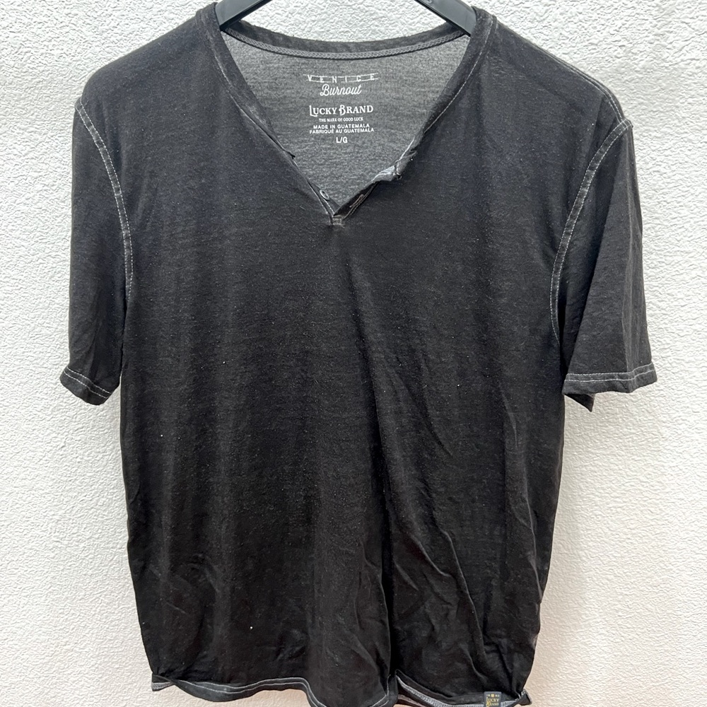 WORN ONCE! Black Lucky Brand Venice Burnout T-Shirt (Men’s Size Large)